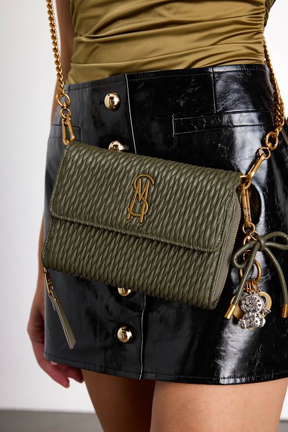 Steve Madden Carina Bag - Olive Crossbody Bag - Quilted Handbag