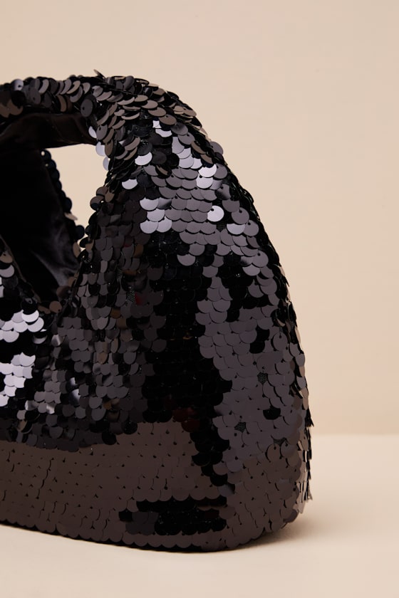 Dahlia Black Sequin Clutch Bag 2