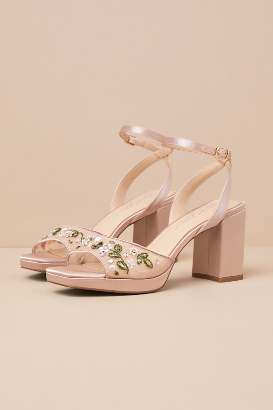 Betsey Johnson Kirra Sandali Con Tacco Donna - Decorazioni Floreali, Tacco 9,5 Cm, Perfetti Per Eventi - 2