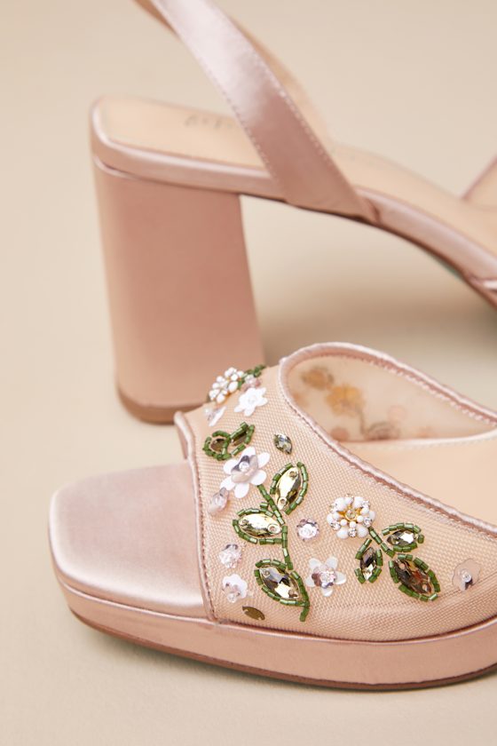 Betsey Johnson SB-Kirra - Light Nude Heels - Embellished