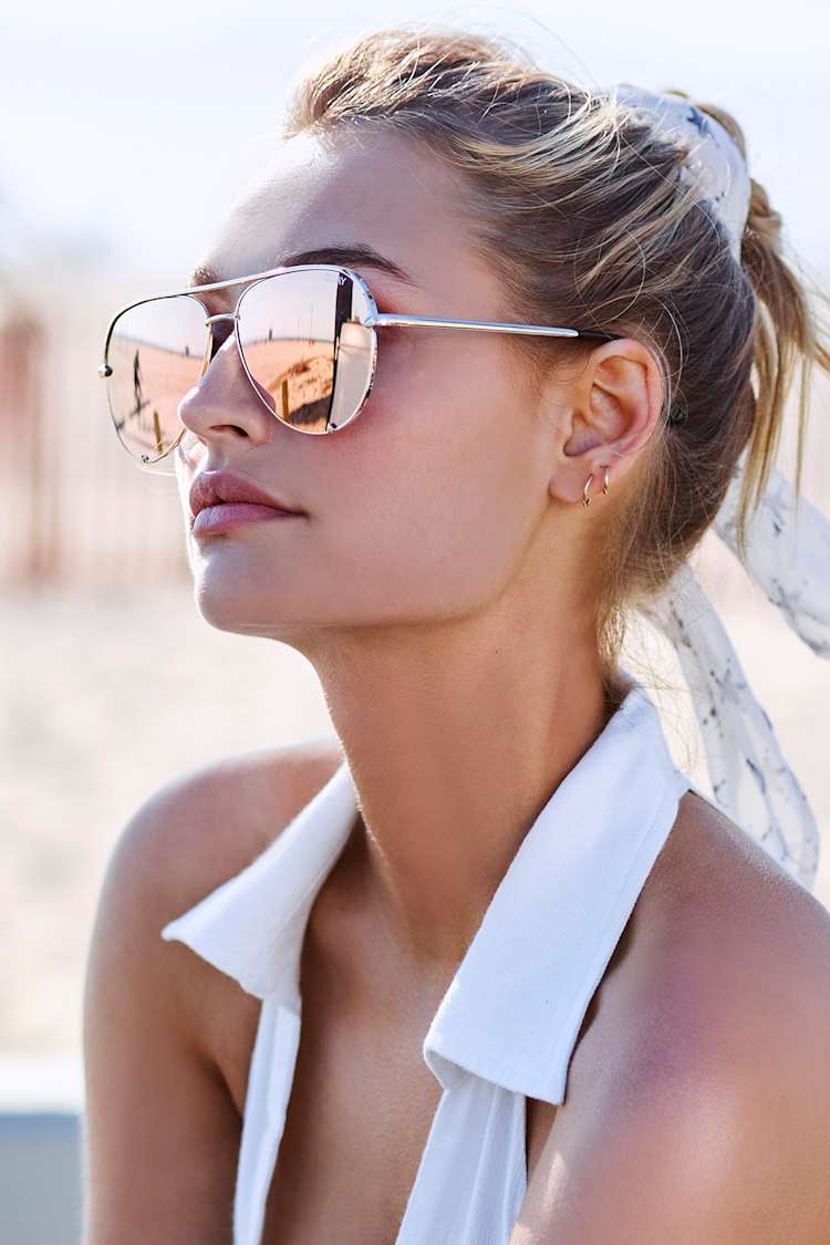 Quay High Key Sunglasses - Gold Aviator Sunglasses - Yellow 