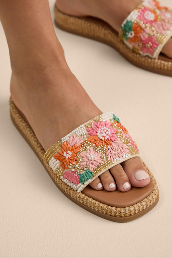 Steve Madden Boardwalk - Floral Multi Sandals - Flatform