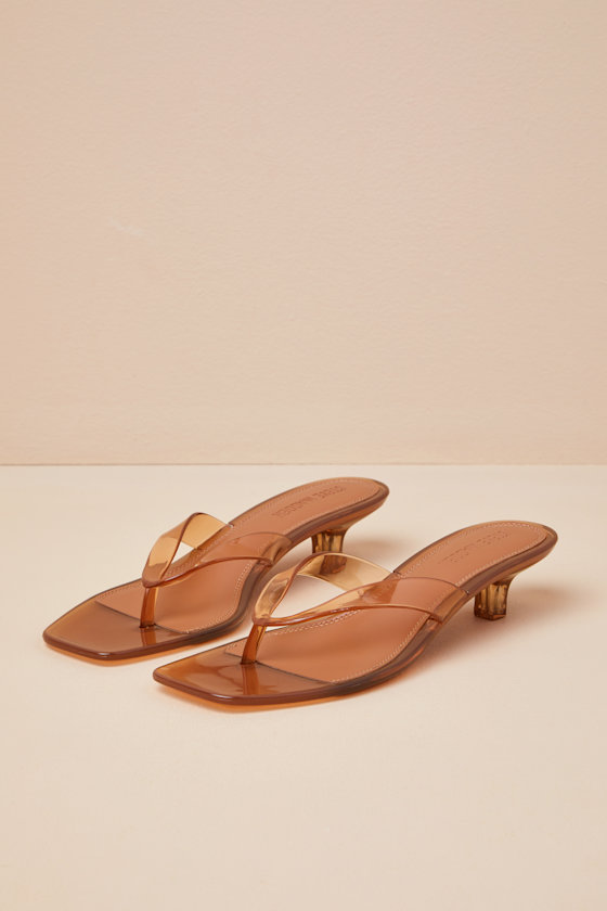 Tracie Tan Jelly Thong Kitten Heel Sandals 2