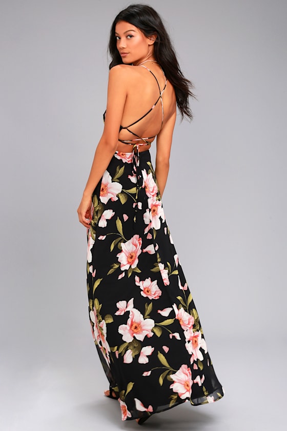 Adventure Seeker Black Floral Print Maxi Dress 2