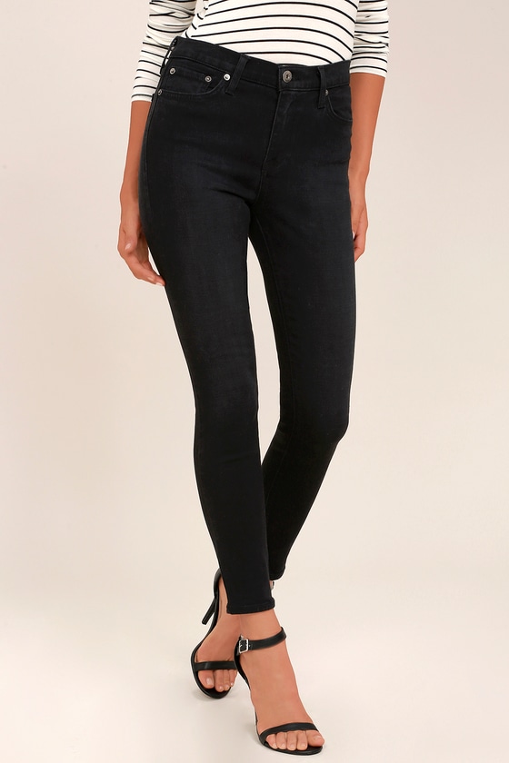 black high waisted ankle jeans