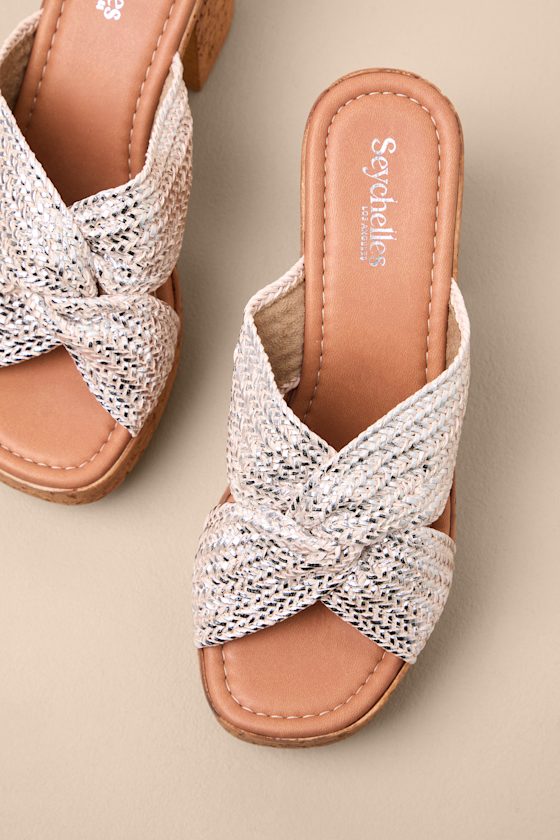 Seychelles Adorned Silver - Woven Sandals - Platform Sandals - Lulus