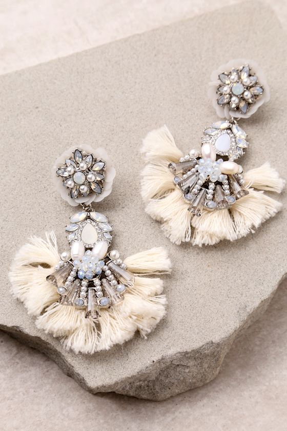 Stunning Earrings Rhinestone Earrings Tassel Earrings Lulus