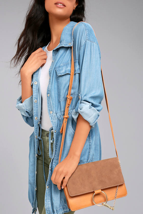 Chic Tan Purse Crossbody Bag Ring Purse Lulus