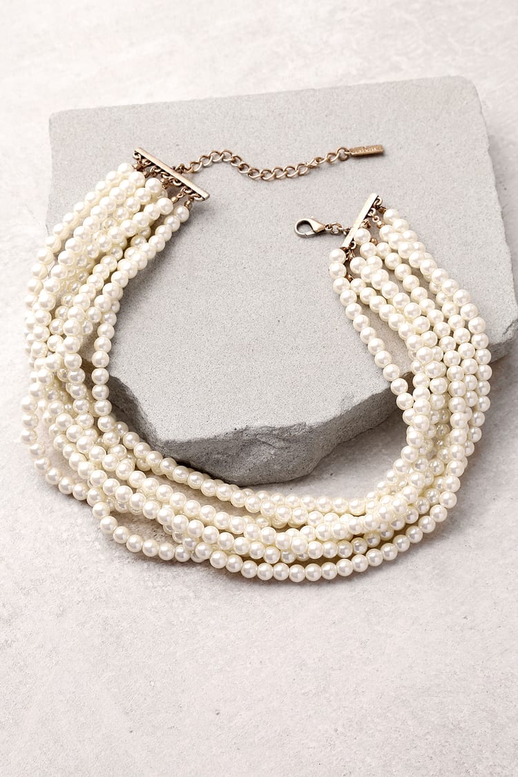 Pretty Gold and Pearl Necklace - Freshwater Pearl Necklace - Lulus