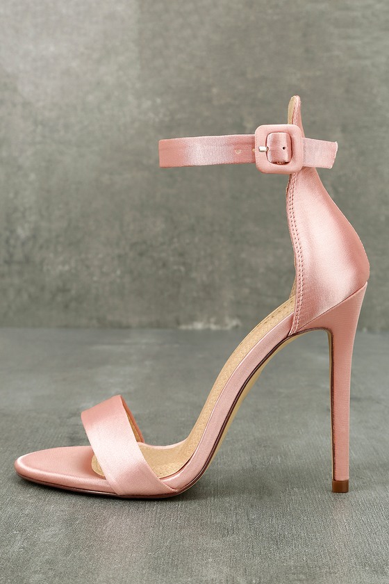 Portofino Embellished Blush Satin Heel Sandals