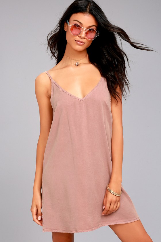 mauve shift dress