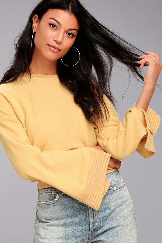 Project Social T Louis Golden Yellow Cropped Sweatshirt Lulus