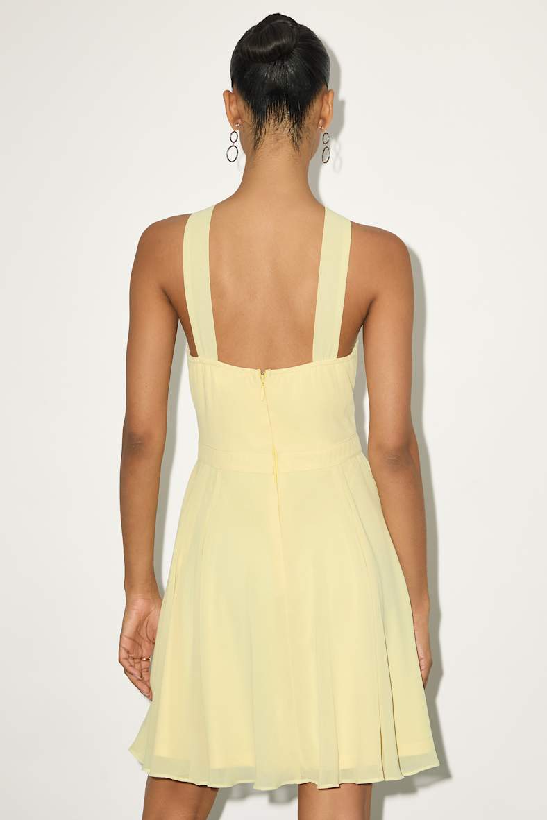 Forevermore Light Yellow Skater Dress