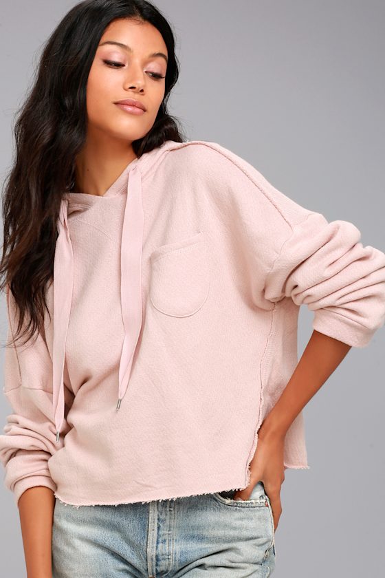 Others Follow Work It Blush Pink Cropped Hoodie 2
