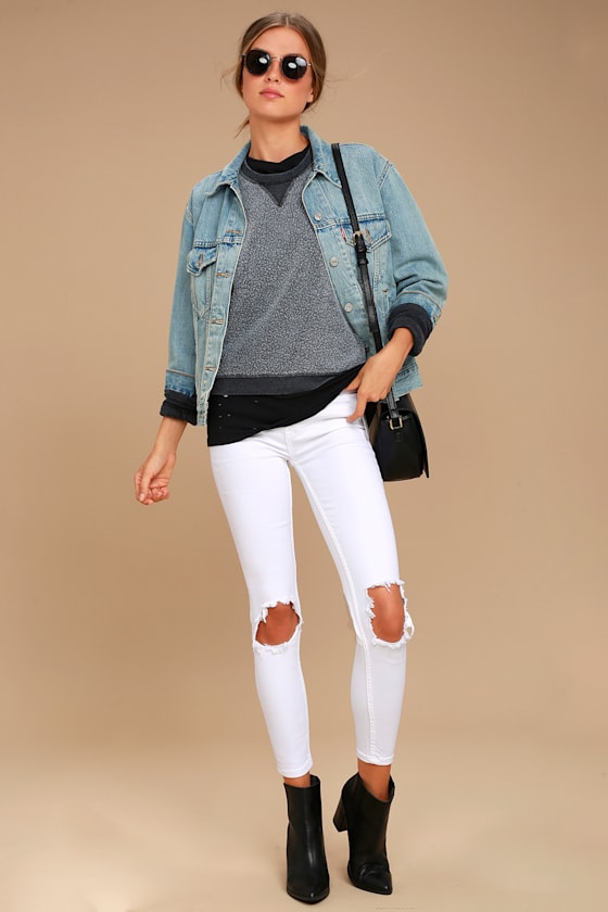 Sweet Embrace Charcoal Grey Cropped Sweatshirt 2