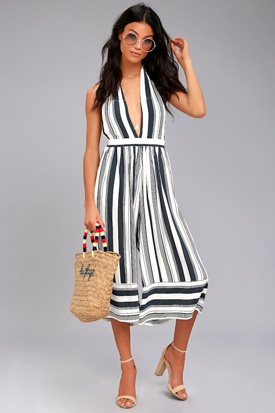 Faithfull the Brand Felix - Halter Jumpsuit - Midi Jumpsuit - Lulus