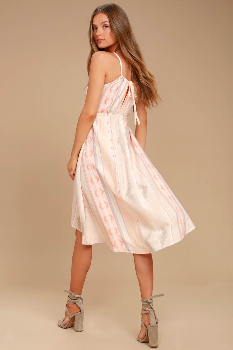 O'Neill Uli Dress - Printed Midi Dress - High-Low Dress - Lulus