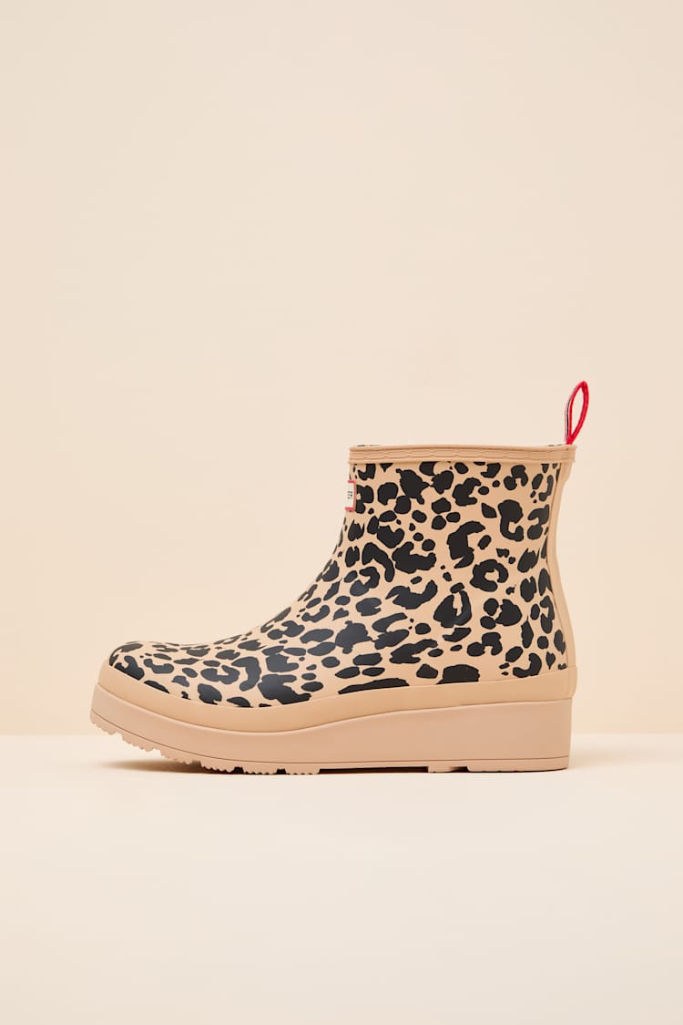 Play Leopard Insulated Shearling Short Rain Boots