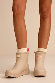 Play Smoke Gray Shearling Short Rain Boots 1
