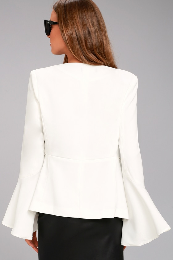 Night Visions White Cropped Blazer