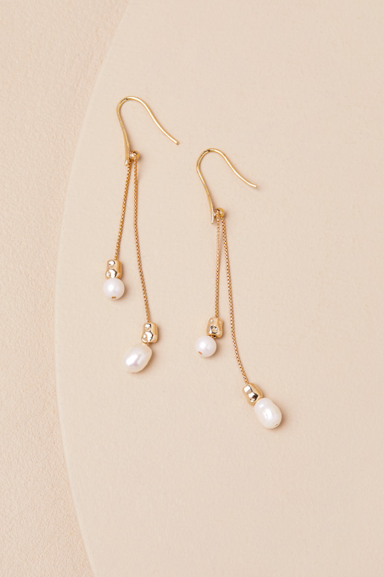 Cassarah Gold and Pearl Drop Earrings