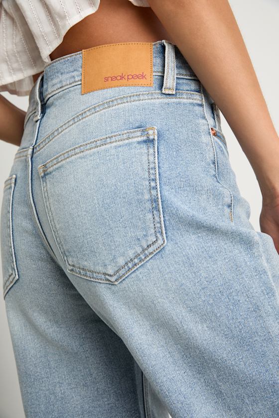 Spencer Light Wash Denim Straight Leg Ankle Jeans 2