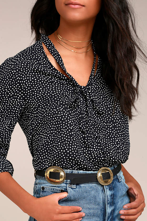 Wild Wanderer Black and Gold Concho Belt 3