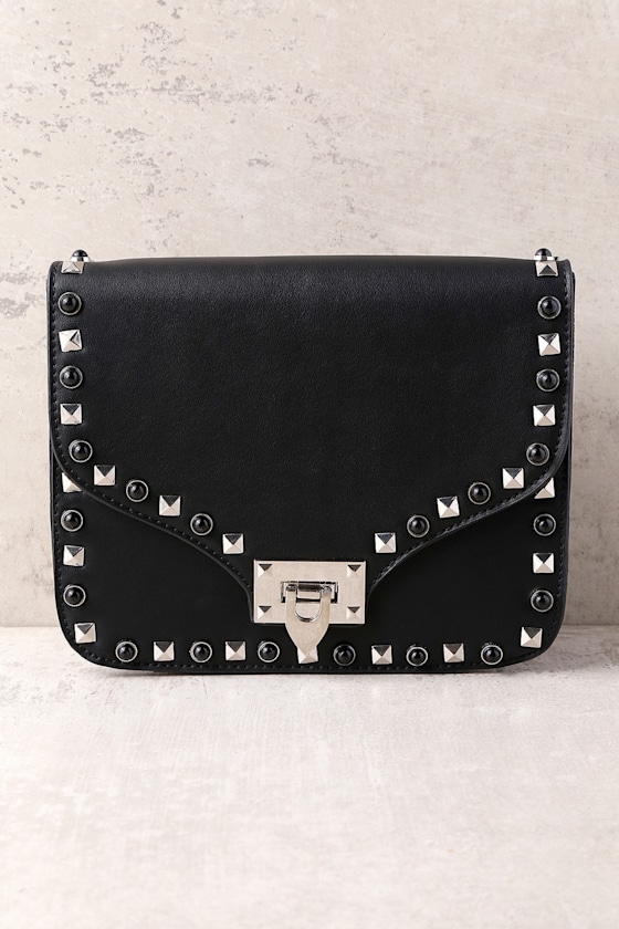 Chic Black Purse Black Vegan Purse Studded Purse Lulus