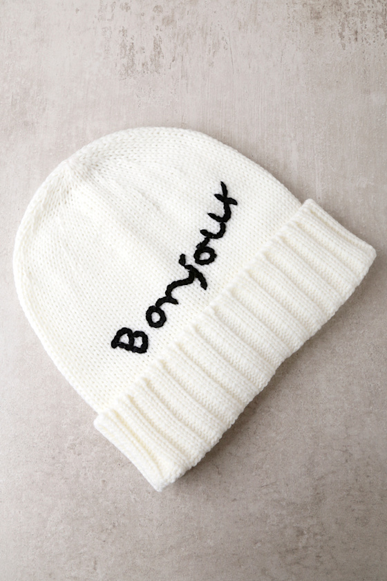San Diego Hat Co. Bonjour White Beanie 1