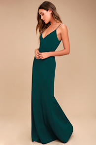 Lulus forest green long sleeve maxi dresses