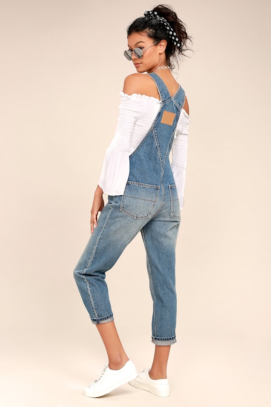 Cheap Monday Chore Dungaree Medium Wash Denim Overalls 2