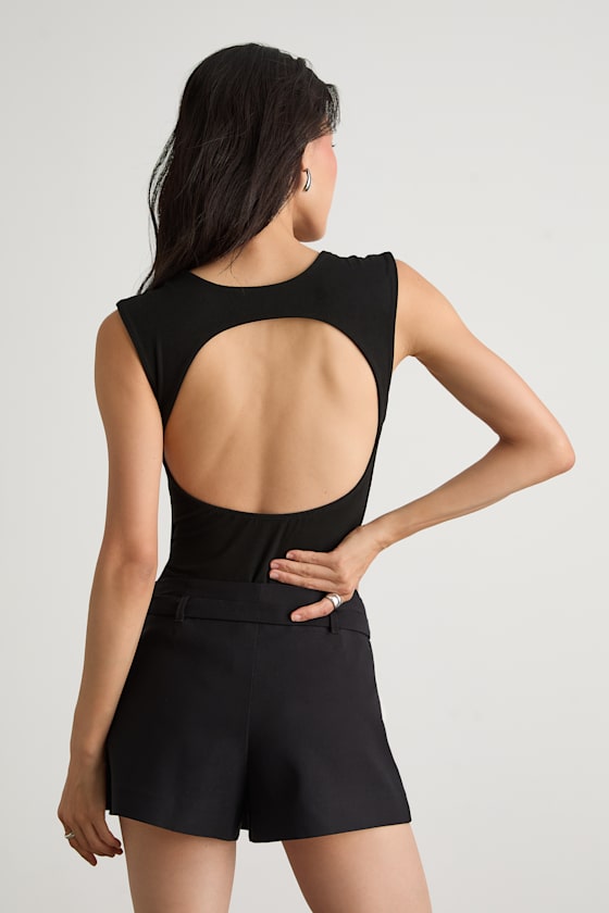 Brayden Black Square Neck Bodysuit