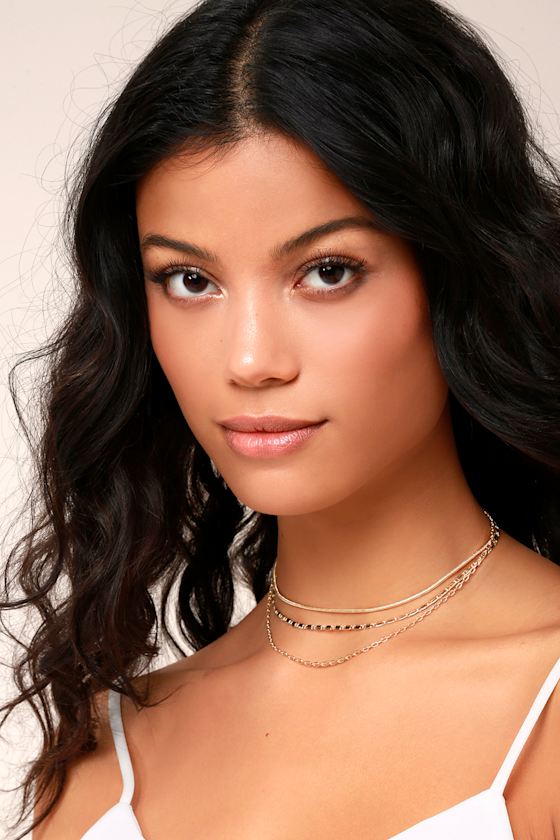 Earthshine Gold Layered Choker Necklace 1