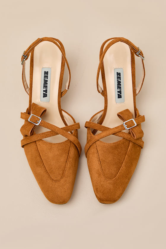 BOW SUEDE HEEL/ZHEFW01: TAN 1
