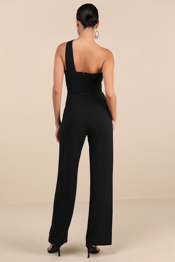 Devoted to Fun Black One-Shoulder Sleeveless Jumpsuit 4