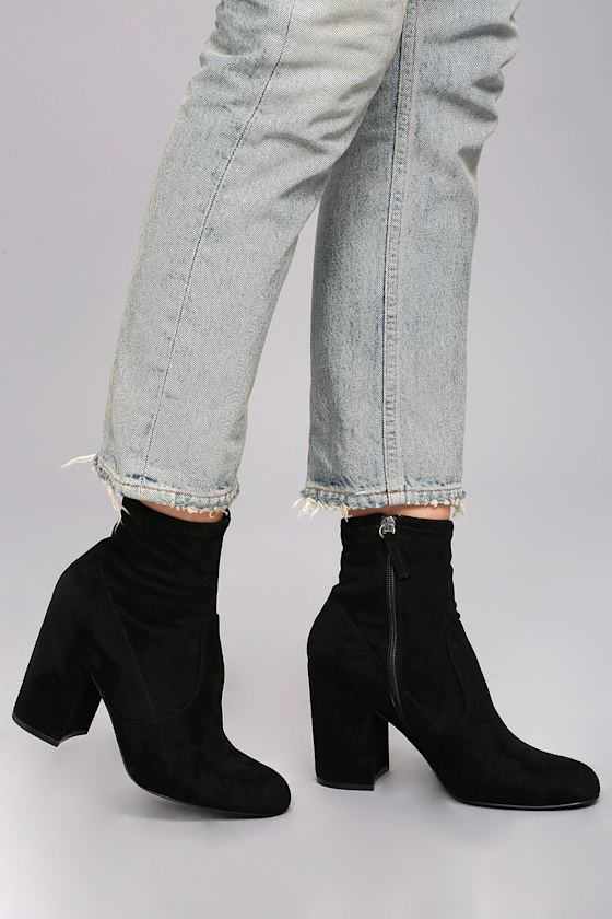 Steve Madden Gaze Black Suede Mid-Calf Booties 5