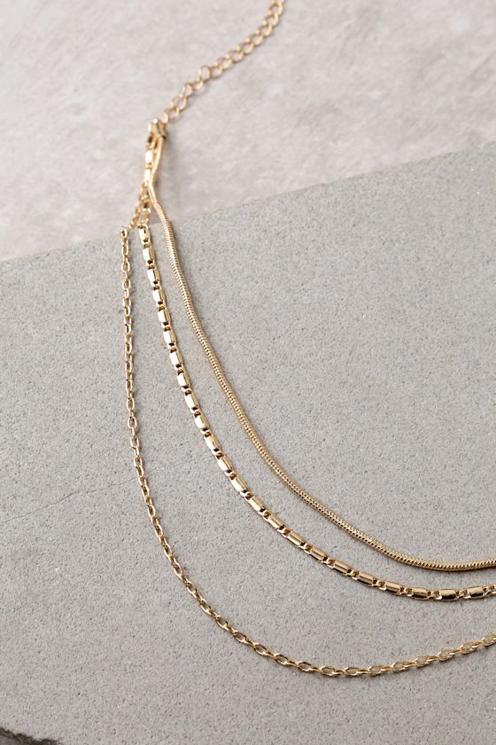Earthshine Gold Layered Choker Necklace 2
