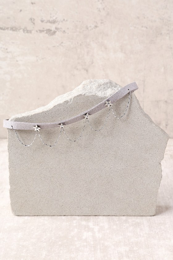 Shimmering Skyline Grey and Silver Choker Necklace