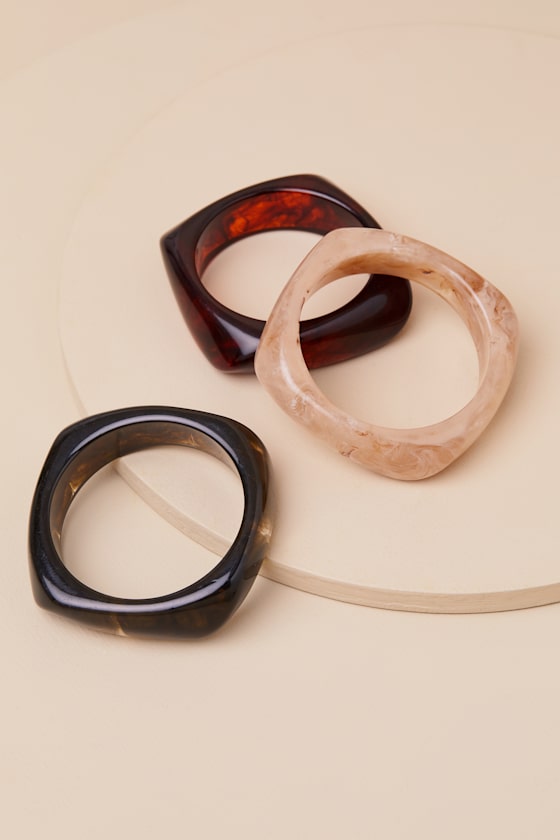 Alfrida Brown Multi Acrylic Bangle Set 2