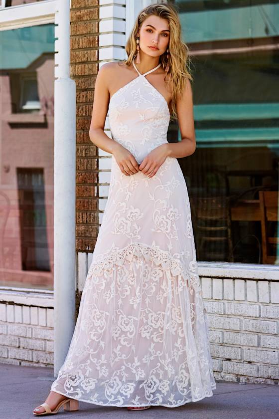 Aspyn Cream Crochet Lace Maxi Dress 5
