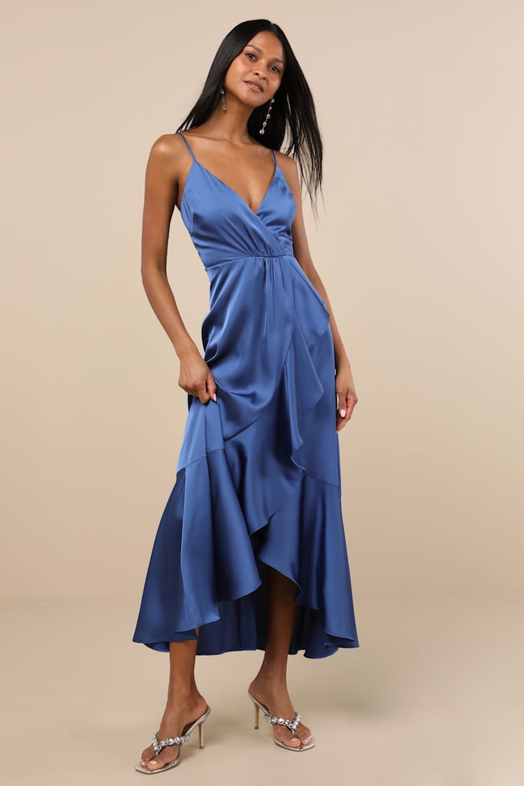 knee length dresses for ladies Mac Duggal - Embroidered Long Sleeve Ruffled Tiered Dress main image 1