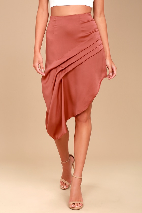 The Fifth Label Cue the Beats Rusty Rose Asymmetrical Skirt