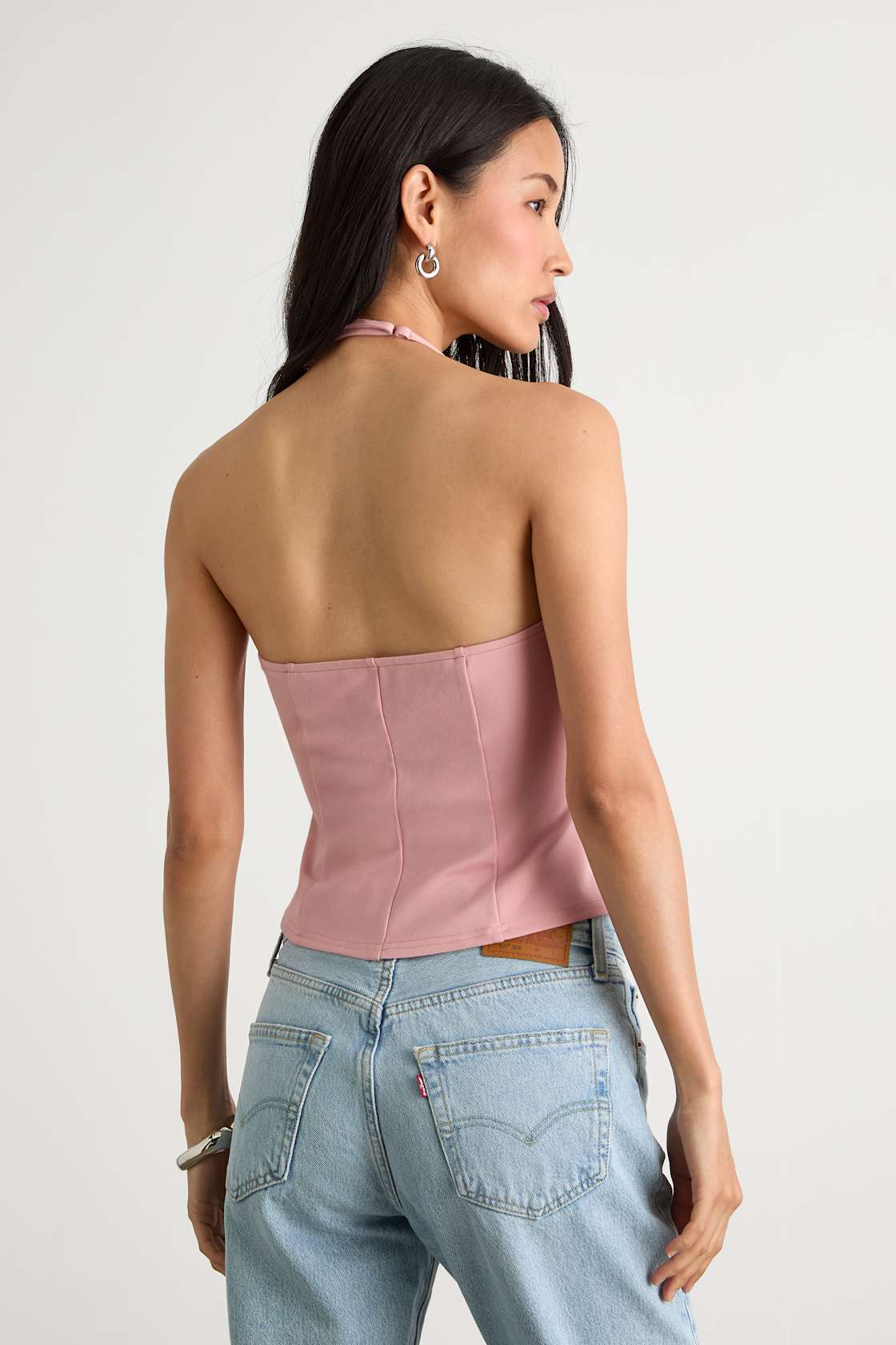 Renan Light Pink Halter Neck Top