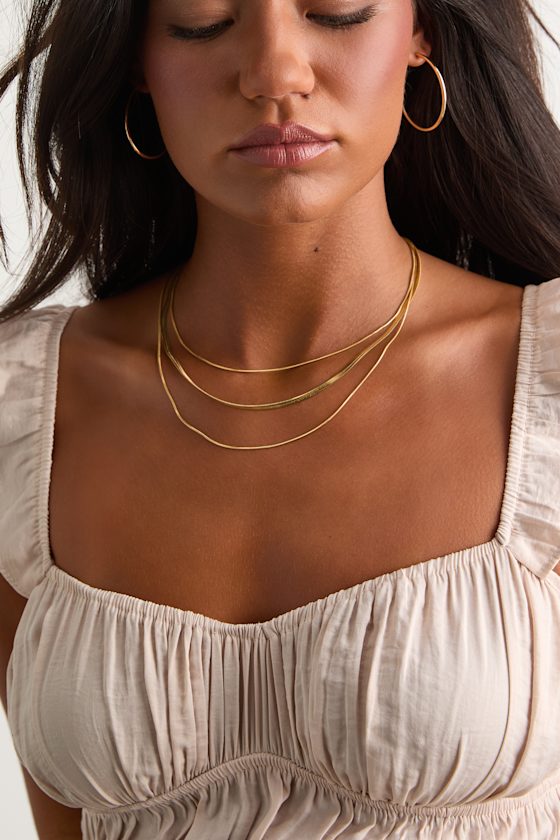 Katiya 14KT Gold Chain Layered Necklace - thumbnail 3