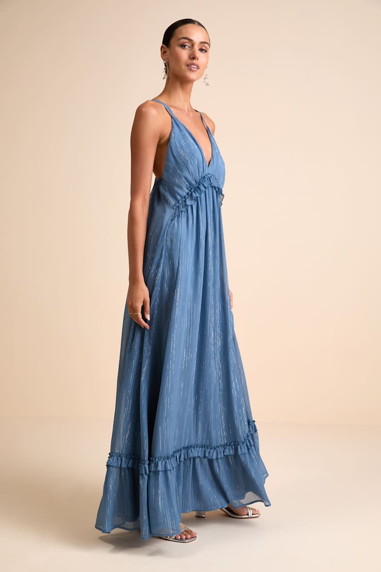 blue textured bridesmaid dresses Nora Shift Dress main image 1
