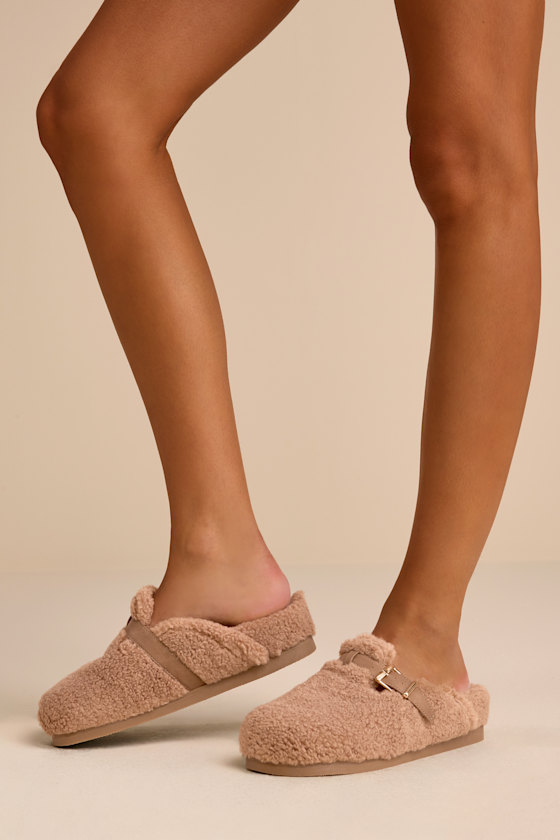 DV by Dolce Vita Anina Natural Plush - Faux Fur Mules - Slippers