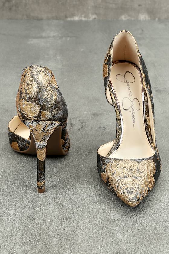 Jessica Simpson Lucina - Brocade Heels - D'Orsay Pumps - Lulus