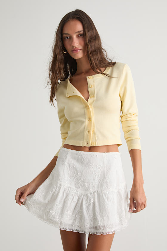 Dessie Ivory Embroidered Mini Skirt - thumbnail 5