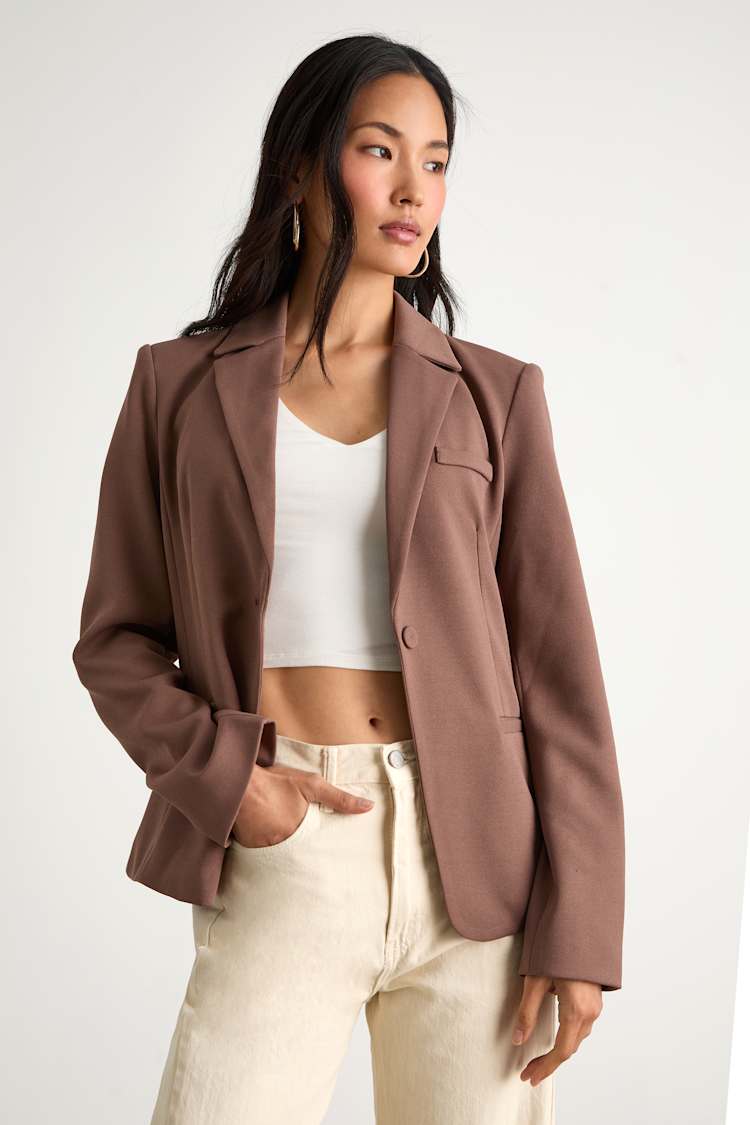 Hartlyn Brown Fitted Blazer