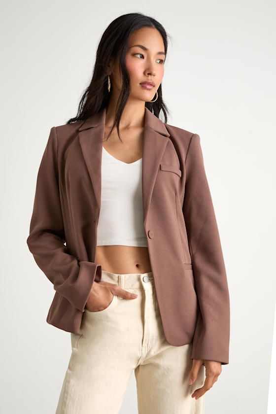 Hartlyn Brown Fitted Blazer 1
